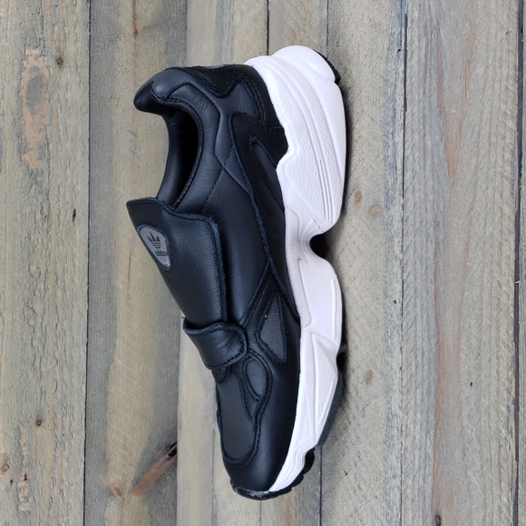 adidas Women's Leather Falcon RX Originals No Laces Black White - Picture 7 of 10